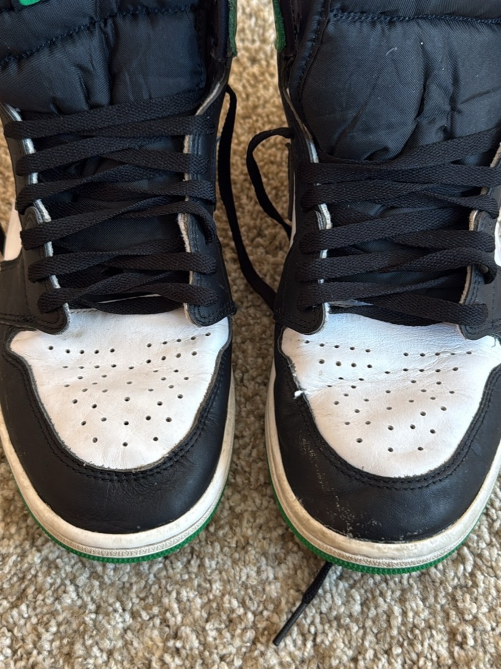 Nike Black, White & Green High-Top Sneakers